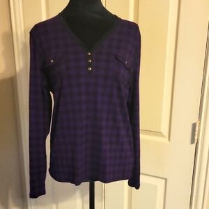Purple Plaid Women's Top Chaps Petite XL